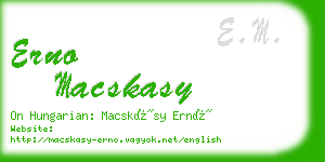 erno macskasy business card